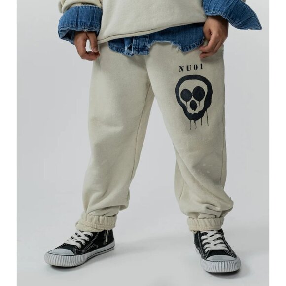 Nununu Droopy Skull Sweatpants in Smokey Natural - Picture 2 of 5
